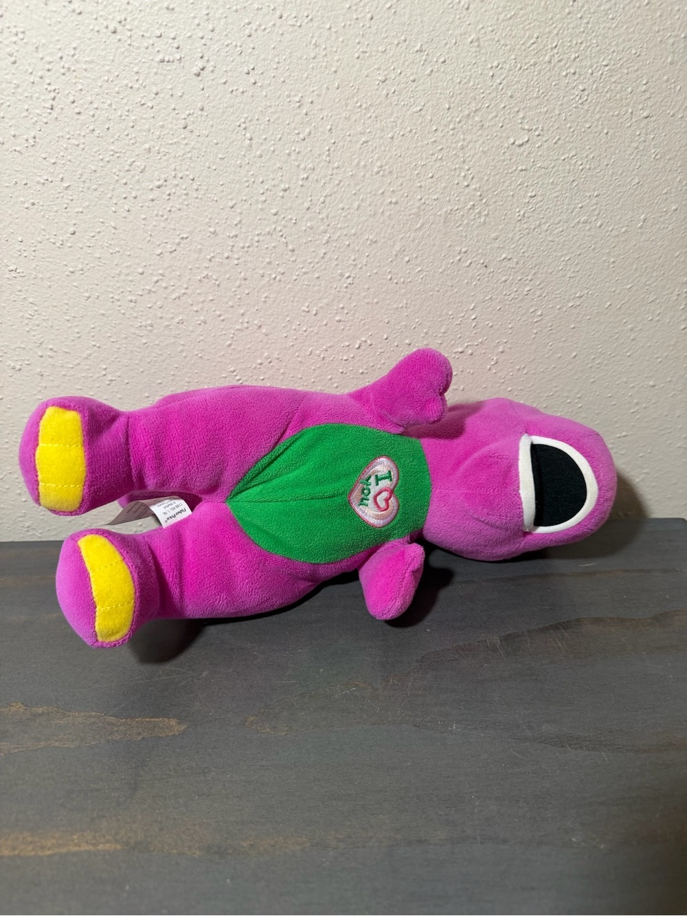 Fisher-Price Barney “I Love You” Dinosaur Plush Stuffed Toy Purple Green Vintage - Picture 3 of 7